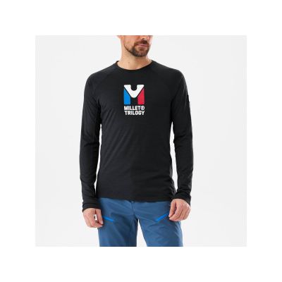 6. MILLET M Trilogy Wool Ts Ls schwarze Unterwäsche