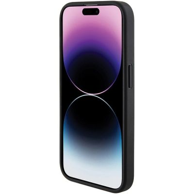 10. Guess Grip Stand 4G Triangle Strass Hülle für iPhone 15 Pro Max - Schwarz