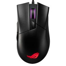 ASUS ROG Gladius II Core Gaming-Maus, rechte Seite, USB Typ-A, optischer Sensor, 6200 DPI