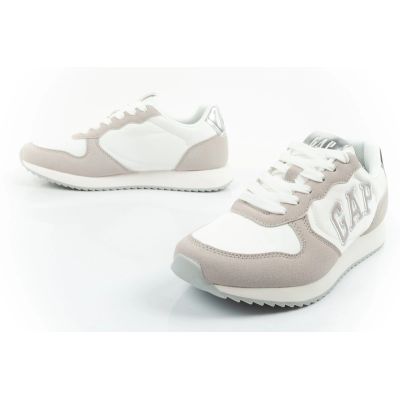 8. Gap Damen-Sportschuhe Nashville Arch Logo Sneaker, modisch und bequem, weiß-beige