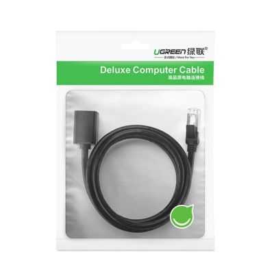 5. Ugreen NW112 11281 Netzwerk-Ethernet-Kabel RJ45 (weiblich) – RJ45 (männlich) F/UTP Cat. 6 1 Gbit/s 2 m – schwarz