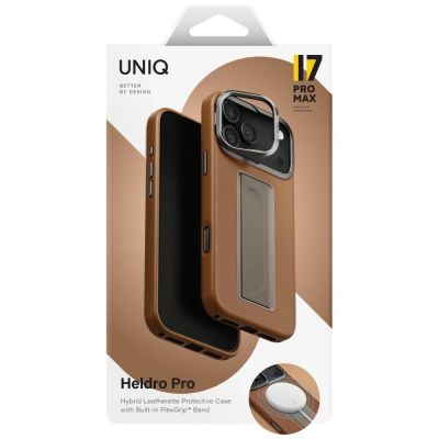 6. Uniq Heldro Pro Magclick Ladehülle für iPhone 17 Pro Max – Braun