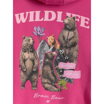 6. Lockerer Mädchen-Sweatshirt mit Kapuze 4F 4FJKAW26TSWSF3137-54S