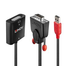 Lindy 38184 0,2 m DVI-D VGA (D-Sub) + USB Kabeladapter Schwarz, Orange