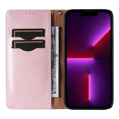 13. Magnetband-Hülle für iPhone 13 Pro Max, Tasche, Geldbörse + Mini-Lanyard-Anhänger, Rosa