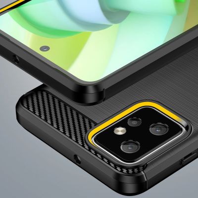 6. Carbon Case für Motorola Moto G Power 2023 flexible Silikon-Carbon-Hülle schwarz