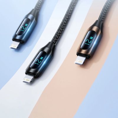6. USB-A-Kabel – Lightning Wozinsky WUALC1 mit LED-Anzeige 2,4 A 1 m – Schwarz