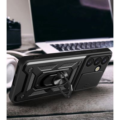 3. Hybrid Armor Camshield Hülle für Samsung Galaxy S26 Ultra - Schwarz