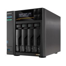 NAS Asustor AS6804T; Tower; 4x (3,5" SATA HDD/ 2,5" SSD); AMD Ryzen Embedded V3C14; 16 GB ECC DDR5 SODIMM (max. 64 GB), 2x 10GbE, 2x 5GbE, 4x M.2 2280 NVMe PCIe 4.0, 2x USB 4.0, 2x USB 3.2 Gen, 1x optionale 10GbE-Karte