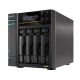 NAS Asustor AS6804T; Tower; 4x (3,5" SATA HDD/ 2,5" SSD); AMD Ryzen Embedded V3C14; 16 GB ECC DDR5 SODIMM (max. 64 GB), 2x 10GbE, 2x 5GbE, 4x M.2 2280 NVMe PCIe 4.0, 2x USB 4.0, 2x USB 3.2 Gen, 1x optionale 10GbE-Karte