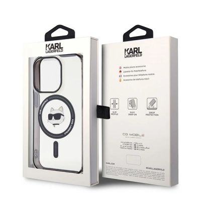 8. Karl Lagerfeld KLHMP15XHCHNOTK iPhone 15 Pro Max 6,7" transparentes Hardcase IML Choupette`s Head MagSafe