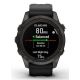 5. Garmin Fenix 7S Pro 42 mm Saphirgrau Titan DLC Uhr mit schwarzem Armband