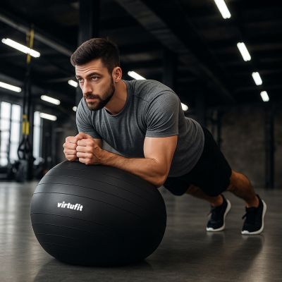 8. VIRTUFIT ANTI-BURST PRO GYMNASTIKBALL MIT PUMPE GRAU 65 CM