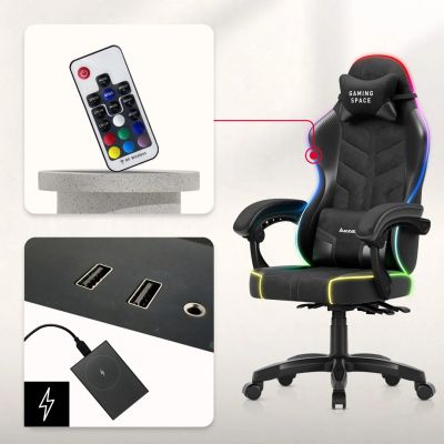 7. Huzaro Force 2.7 RGB Schwarzer Gaming-Stuhl
