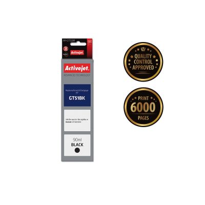 2. Activejet AH-GT51BK Tintenflasche (ersetzt HP GT51BK M0H57AE; Supreme; 90 ml; 6000 Seiten, schwarz).