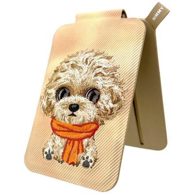 3. Nimmy New Big-Eye Cute Pets 2.0 Hunde-Magnetgeldbörse mit Handyhalterung – Braun
