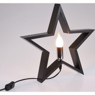 10. Dekorativer Stern mit LED-Beleuchtung, 35 cm, Schwarz