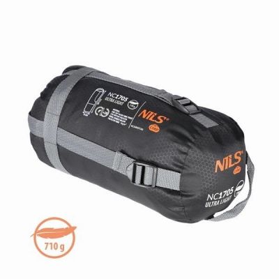 6. NILS CAMP NC1705 ULTRALEICHTER SCHLAFSACK GRAU-ORANGE