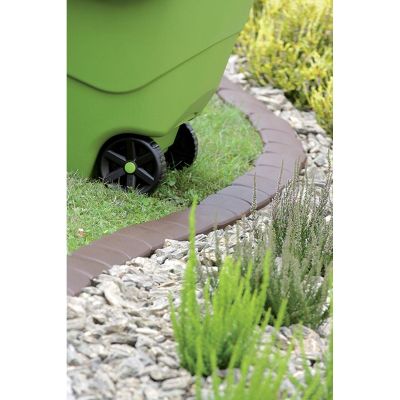 11. Gartenpalisaden-Flachbauweise, doppelte öffentliche Kante, 3,8 m, grauer Stein