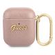 Guess GUA2SASMP AirPods decken die rosa/rosa Saffiano Script Metal Collection ab