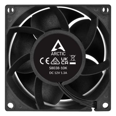 4. ARCTIC S8038-10K Prozessorlüfter 8 cm Schwarz 4 Stück.