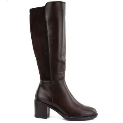 2. Damen-Stretchstiefel mit hohem Absatz, braun, Vinceza 58652