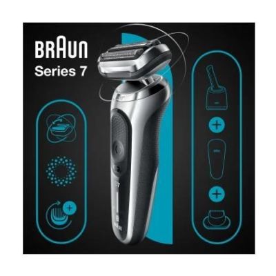 2. Braun Series 7 71-S7200c Folienrasierer/Trimmer, Schwarz/Silber
