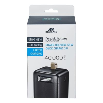 20. Rivacase VA1084 Lithium-Polymer (LiPo) Powerbank 40000 mAh Schwarz