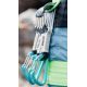 2. Edelrid 737930106020 Kletterkarabiner, Verschluss mit Verriegelung, D-Form, Blau, Silber, 6 Stück