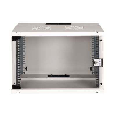 9. 19" 7U Wand-Netzwerkschrank, SOHO PRO 370 x 540 x 400 mm, Glastür, grau, unmontiert, 60 kg