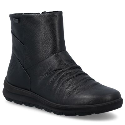 Rieker Z0066-00 Wasserdichte, gefütterte Damen-Lederstiefel, Schwarz