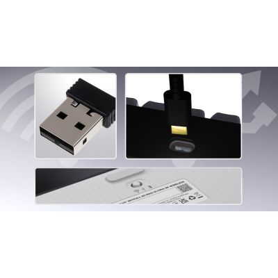 17. HATOR Skyfall 80 MAG ULTIMA 8K kabellose Gaming-Tastatur USB + RF + Bluetooth QWERTZ US-Englisch Schwarz, Weiß