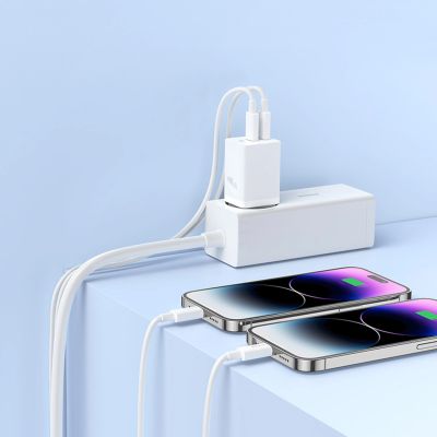 11. Baseus GaN5 Pro 40W 2xUSB-C Wandladegerät – Weiß