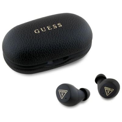 Guess Bluetooth-Kopfhörer GUTWSPGTSPSK TWS + Dockingstation schwarz/schwarz genarbtes klassisches Logo