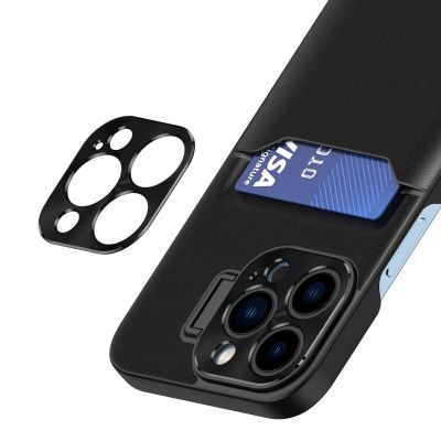 7. Leder Stand Case Hülle für iPhone 14 Plus Cover Card Wallet mit Ständer schwarz