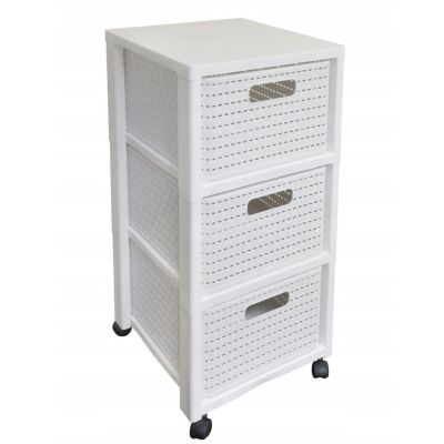 3. ROTHO Großes Bücherregal mit 3 Schubladen, Farbe: Country White