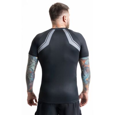3. Grauer Kurzarm-Rashguard mit DBX Bushido-Logo