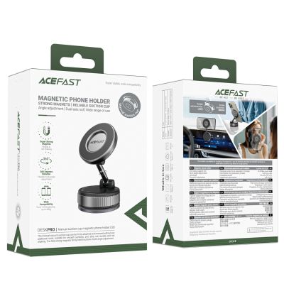 9. Acefast E28 Magnetische Saugnapfhalterung für Armaturenbrett/Windschutzscheibe, Schwarz