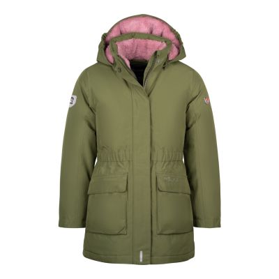 Trollkids Mädchen Alesund Mantel Kinder Winter Kapuzenjacke wasserdicht Daunen Grün (301-323)