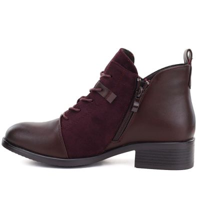 3. Damen-Wildleder-Stiefeletten mit Isolierung, bordeauxrot, M.Daszyński MR2458