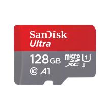 SanDisk Ultra microSD 128GB + SD-Adapter.