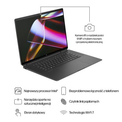 16. HP Spectre x360 16-aa0233nw Ultra 7 155H 16" 2,8K OLED-Touchscreen (120 Hz), 16 GB DDR5-6400-RAM, 1 TB SSD, RTX 4050 (6 GB), 9-MP-Kamera, 83-Wh-Akku, Windows 11 Pro (2 Jahre Garantie)