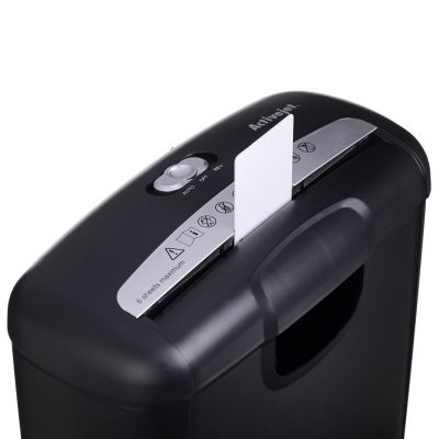 26. Activejet ASH-0601S Aktenvernichter, P-2, 10 l, 6 mm Streifen, 6 Blatt, schwarz.