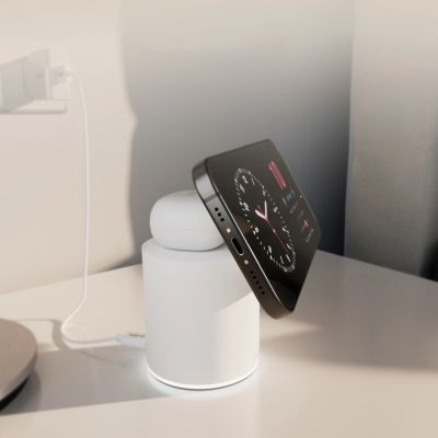 10. SBS 2-in-1 Kabellose Magnetladestation – Weiß