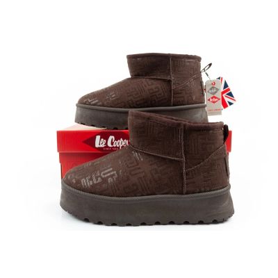 10. Lee Cooper Damen Winter Schneestiefel Modische Fellgefütterte Stiefelette Dunkelbraun