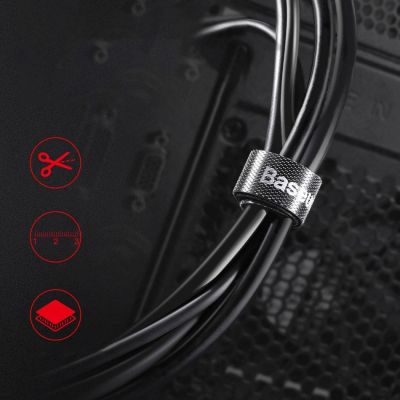 9. Baseus Rainbow Circle Klettbänder - Klettband Klett-Kabelorganizer 1m schwarz (ACMGT-E01)