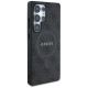 4. Guess Leder 4G Farbiger Ring Classic Logo MagSafe Hülle Samsung Galaxy S25 Ultra schwarz