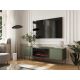 4. EF TV-Schrank + schwarzer TRESSE Kamin 180x40x54,5 mattgrün