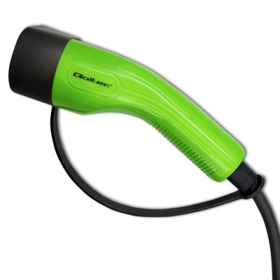 5. Qoltec Mobiles Ladegerät für Elektroautos (EV) mit 2-in-1-Norm Typ 2 | 11 kW | CEE 5-PIN | LCD | 3-phasig | Tragbar | Wandsteckdose | 5 m