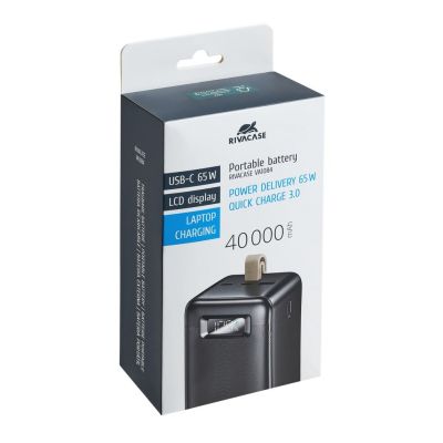 19. Rivacase VA1084 Lithium-Polymer (LiPo) Powerbank 40000 mAh Schwarz